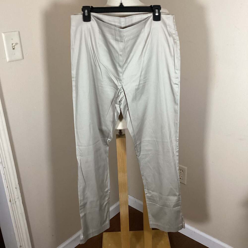American Glamour Badgley Mischka Champagne Satin Dress Pants Size 12